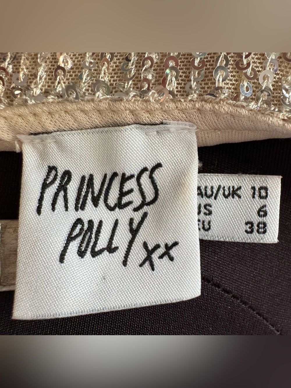 Princess Polly Champagne Sequin Wrap Mini Dress - Picture 8 of 8